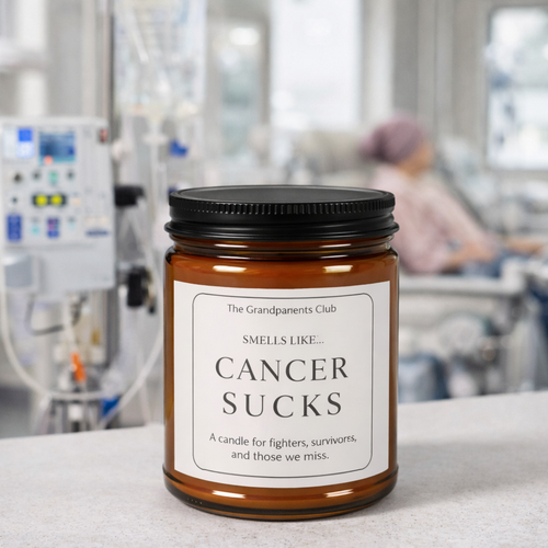 Cancer Sucks Scented Soy Candle — Amber Jar (Supportive Gift for Fighters & Survivors)