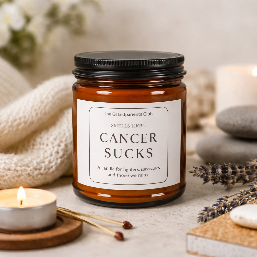 Cancer Sucks Scented Soy Candle — Amber Jar (Supportive Gift for Fighters & Survivors)