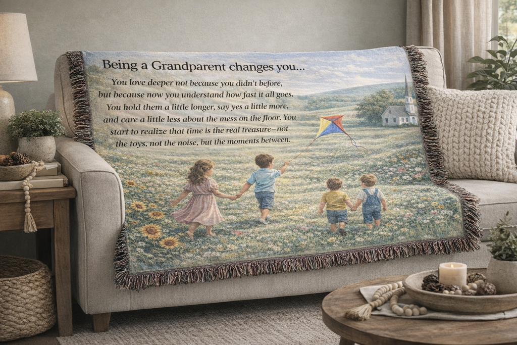Being a Grandparent Changes You – Keepsake Woven Blanket