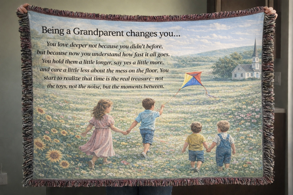 Being a Grandparent Changes You – Keepsake Woven Blanket