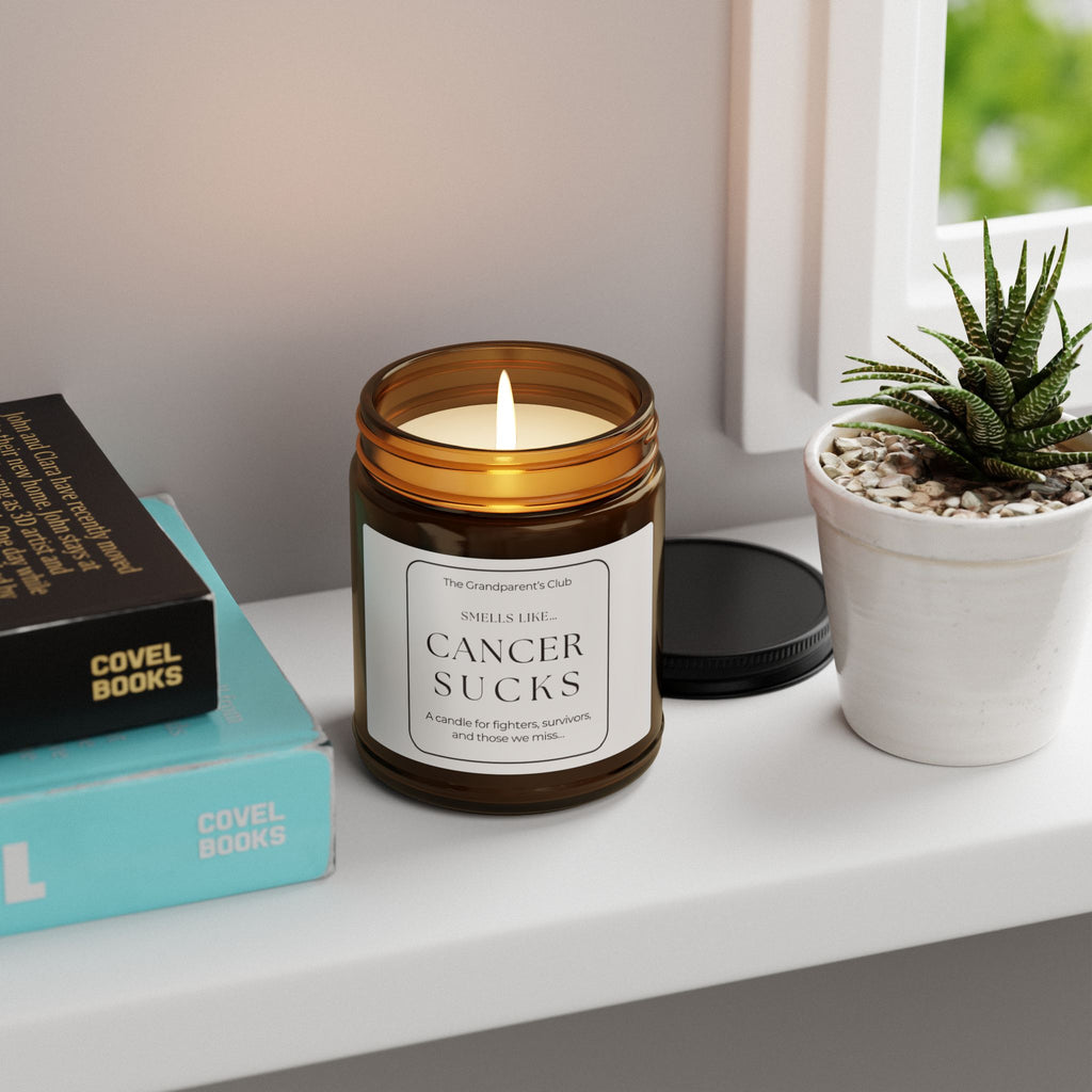 Cancer Sucks Scented Soy Candle — Amber Jar (Supportive Gift for Fighters & Survivors)